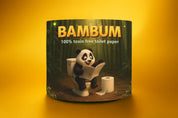 Close-up of Bambum Bamboo Toilet Paper 4-Ply Rolls – Hero Pack
